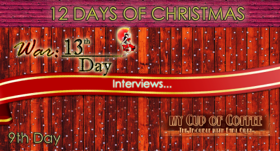 Header for the interview between War: 13th Day, otome game, and My Cup of Coffee, English visual novel.